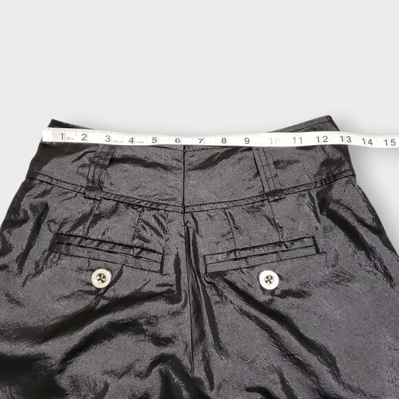 Marc by Marc Jacobs Black Satin Shorts High Rise Pleated Wide Leg Sz 2 Modern - Picture 8 of 11